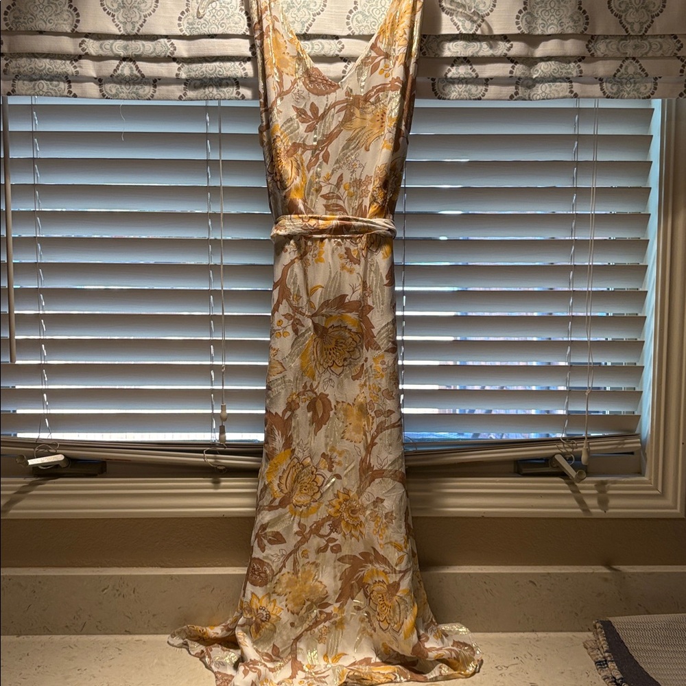 Talbots Floral Maxi Dress with Belt